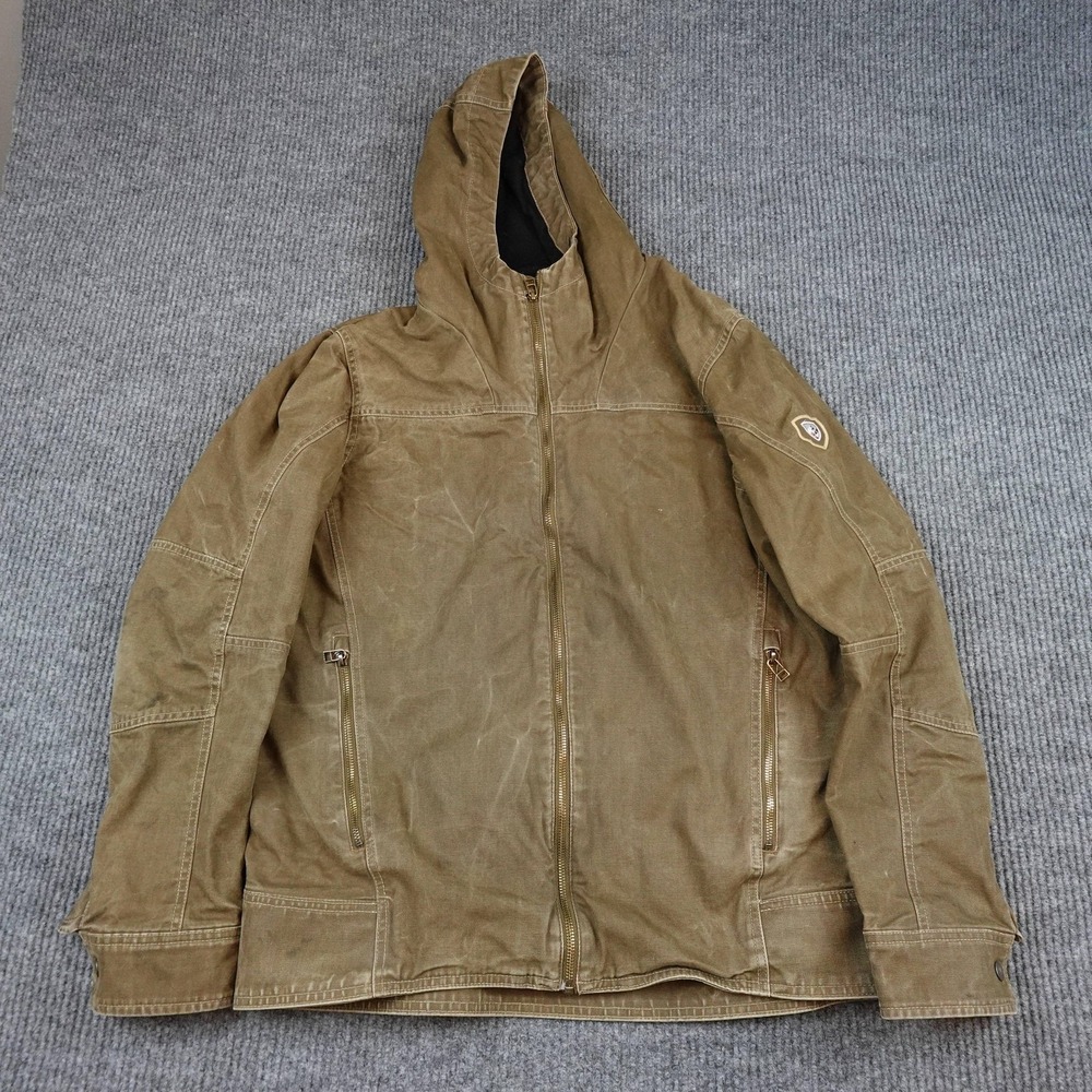 Kuhl The Law Hoody Jacket Mens Large Brown Full Zip Lined Outdoor Hiking 7385
